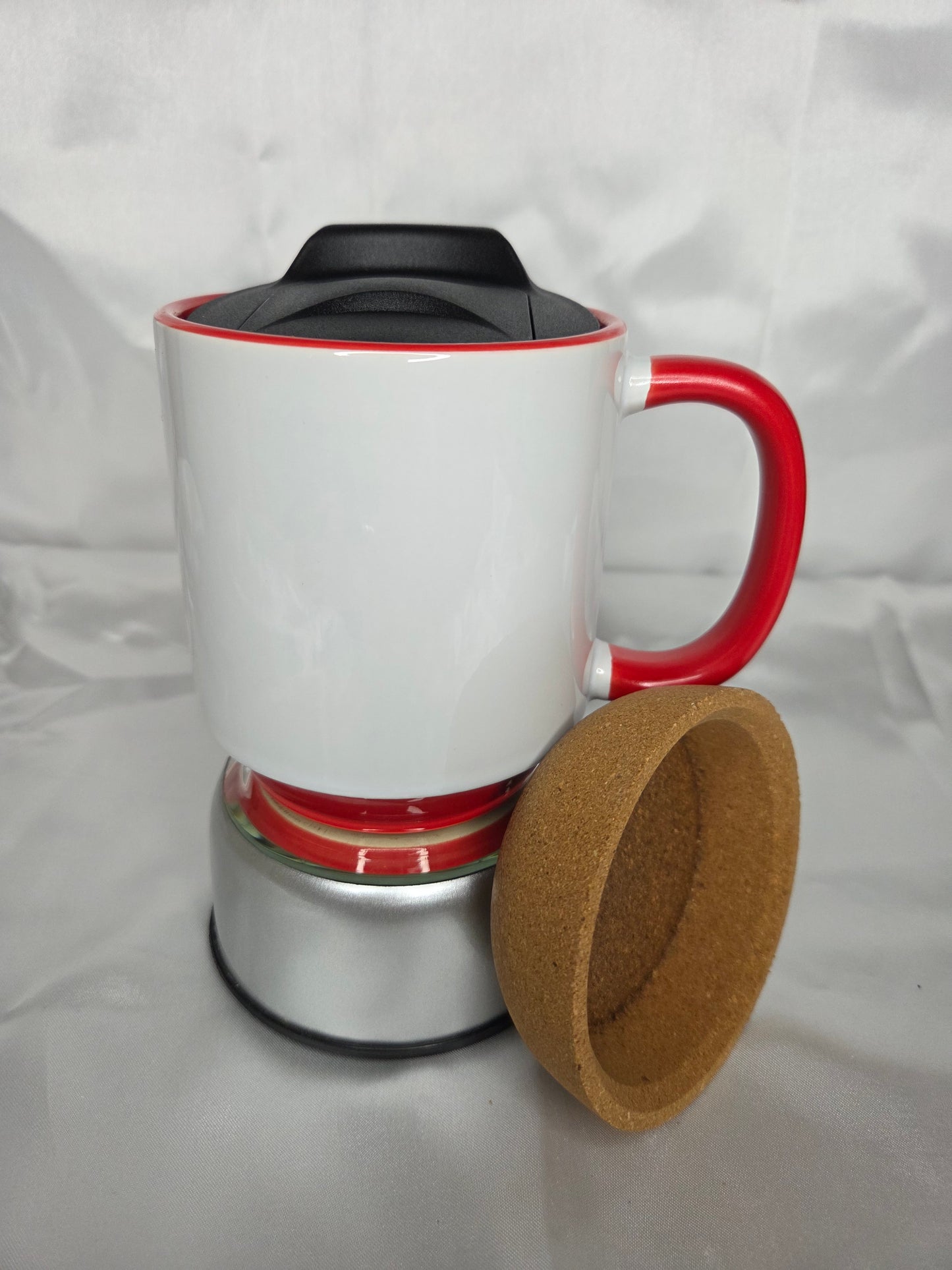Custom ceramic mug - red handle