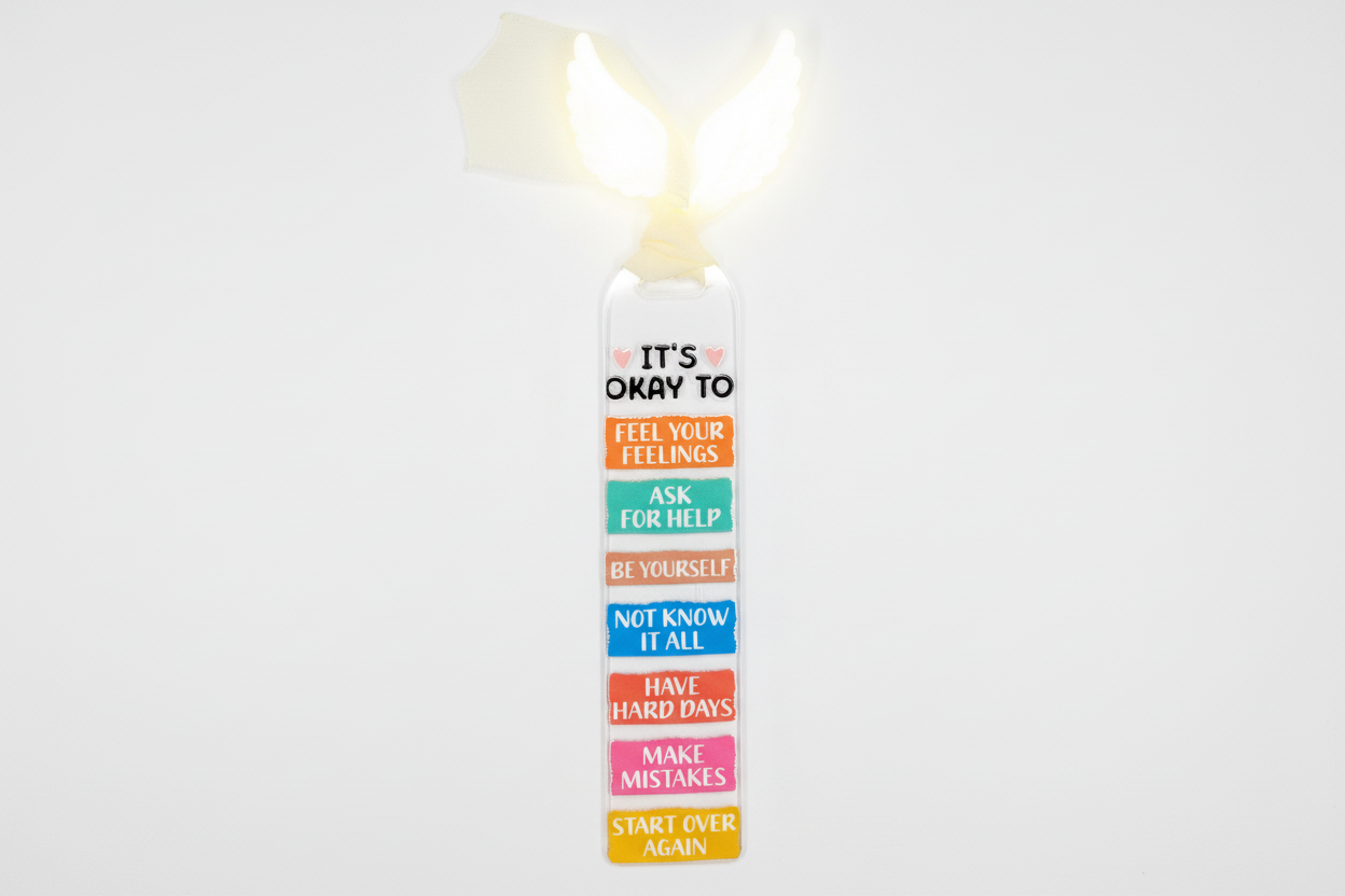 Bookmark acrylic with ribbon - It's Okay to:
