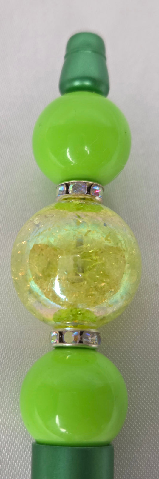 Beaded pen - Lime green