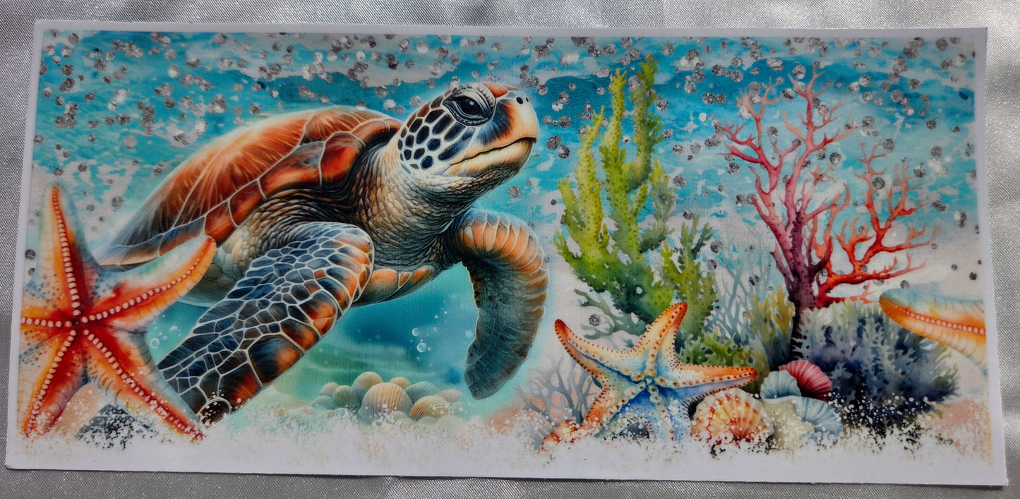 D Beach - UV DTF 9.5 -Sea Turtle & Coral #24