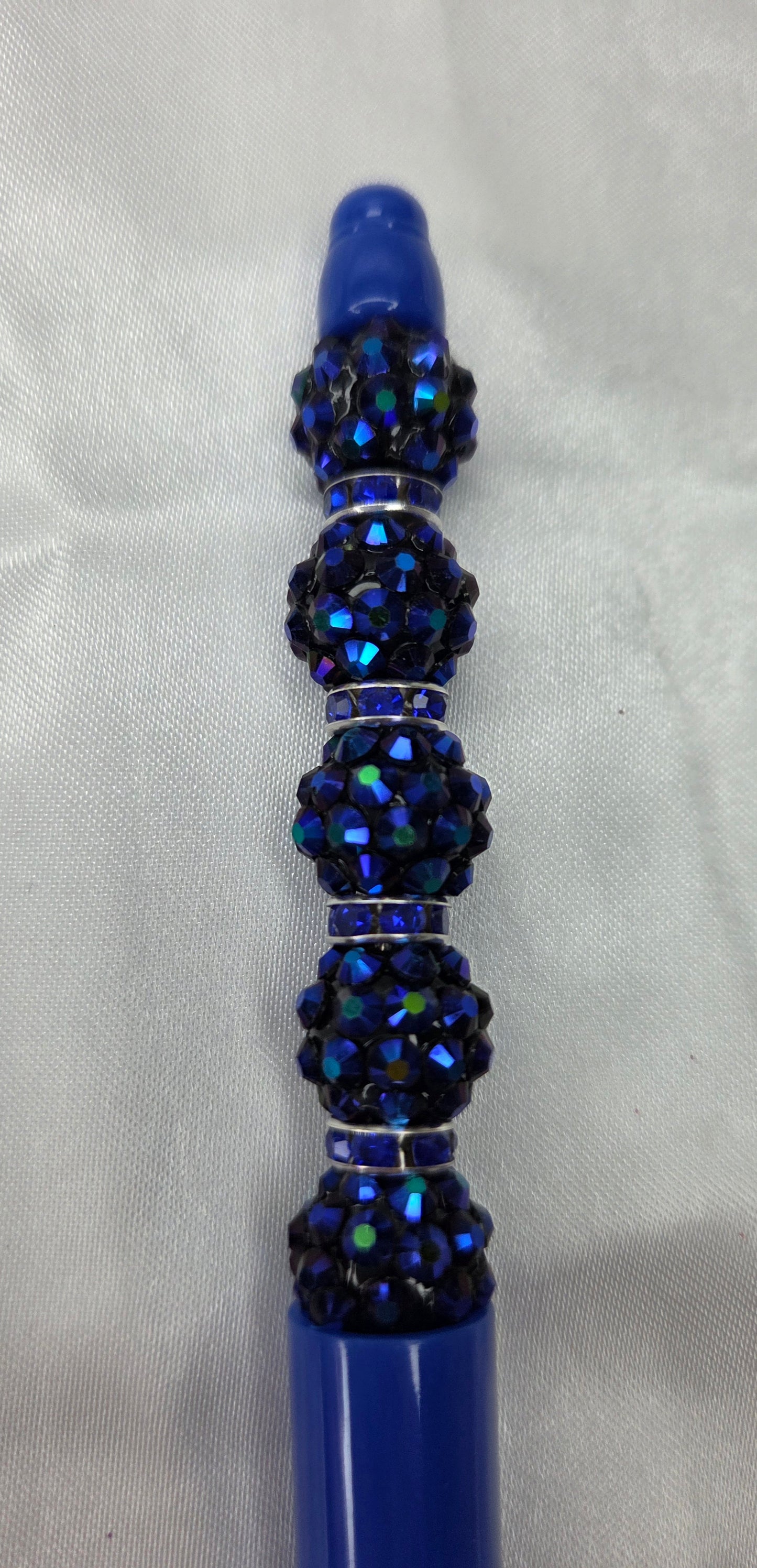 Beaded pen - Royal Blue & black glitz