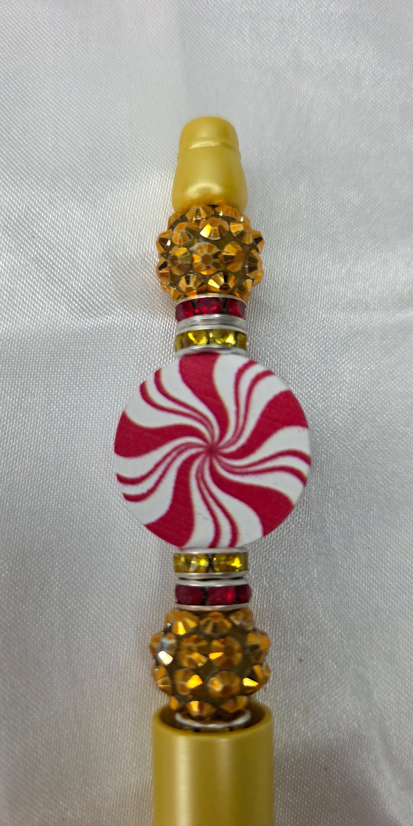 Beaded pen - Gold peppermint