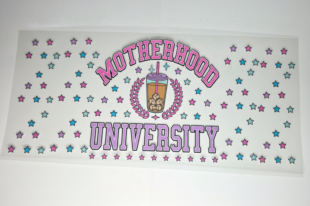 D MOM - UV DTF 9.5 - Motherhood University pastel stars