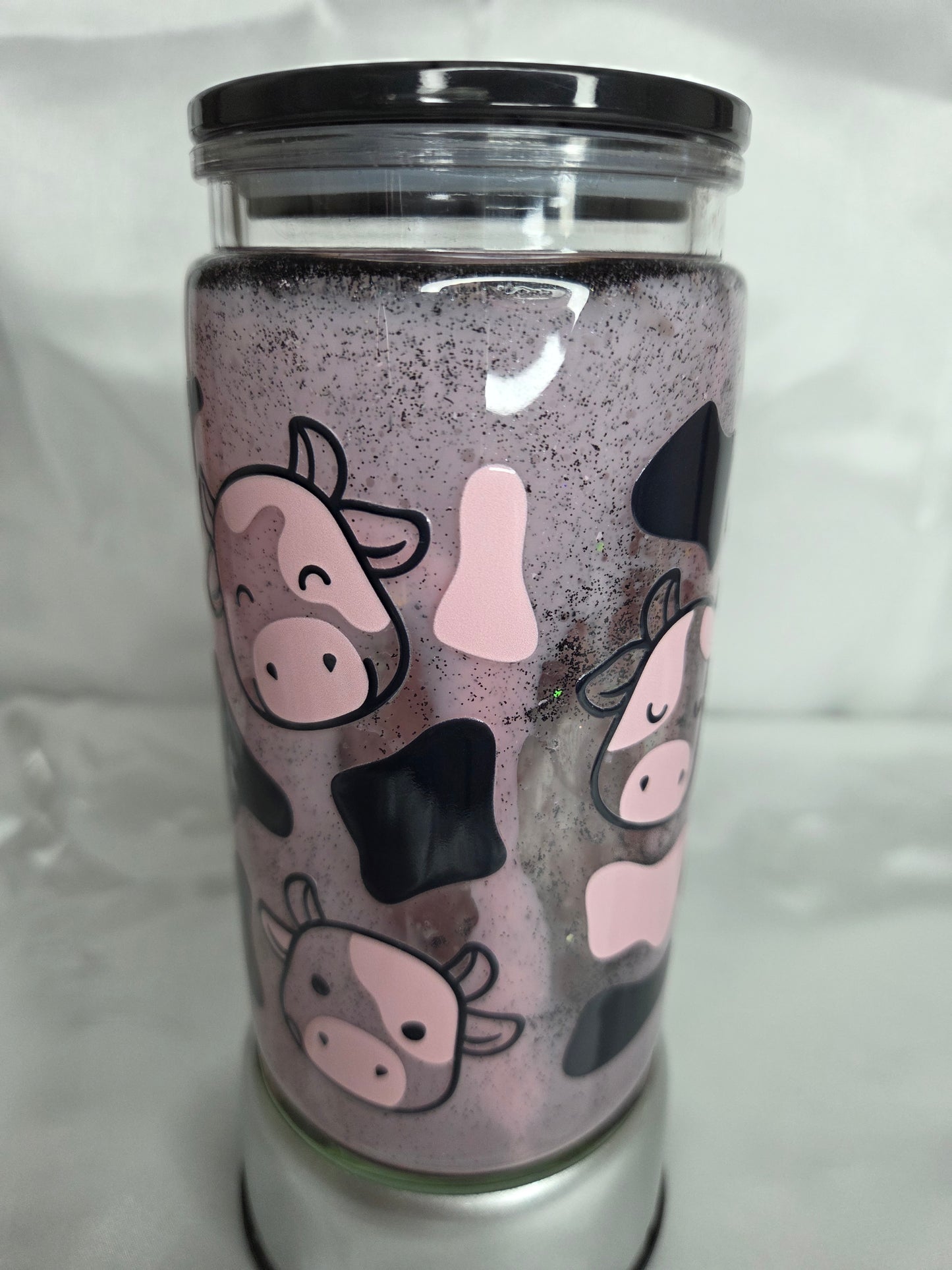 Pre-made Snowglobe acrylic Tumbler - Cow