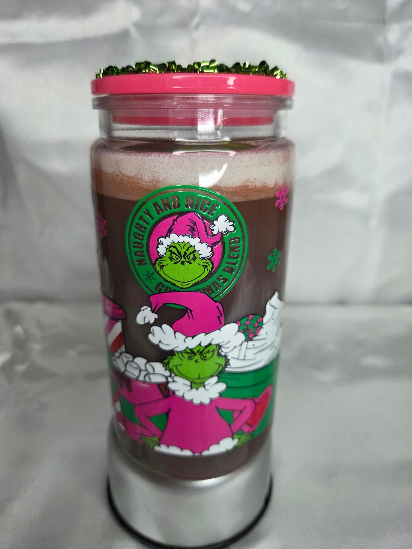 Pre-made Snowglobe acrylic Tumbler - Grinchmas Coffee