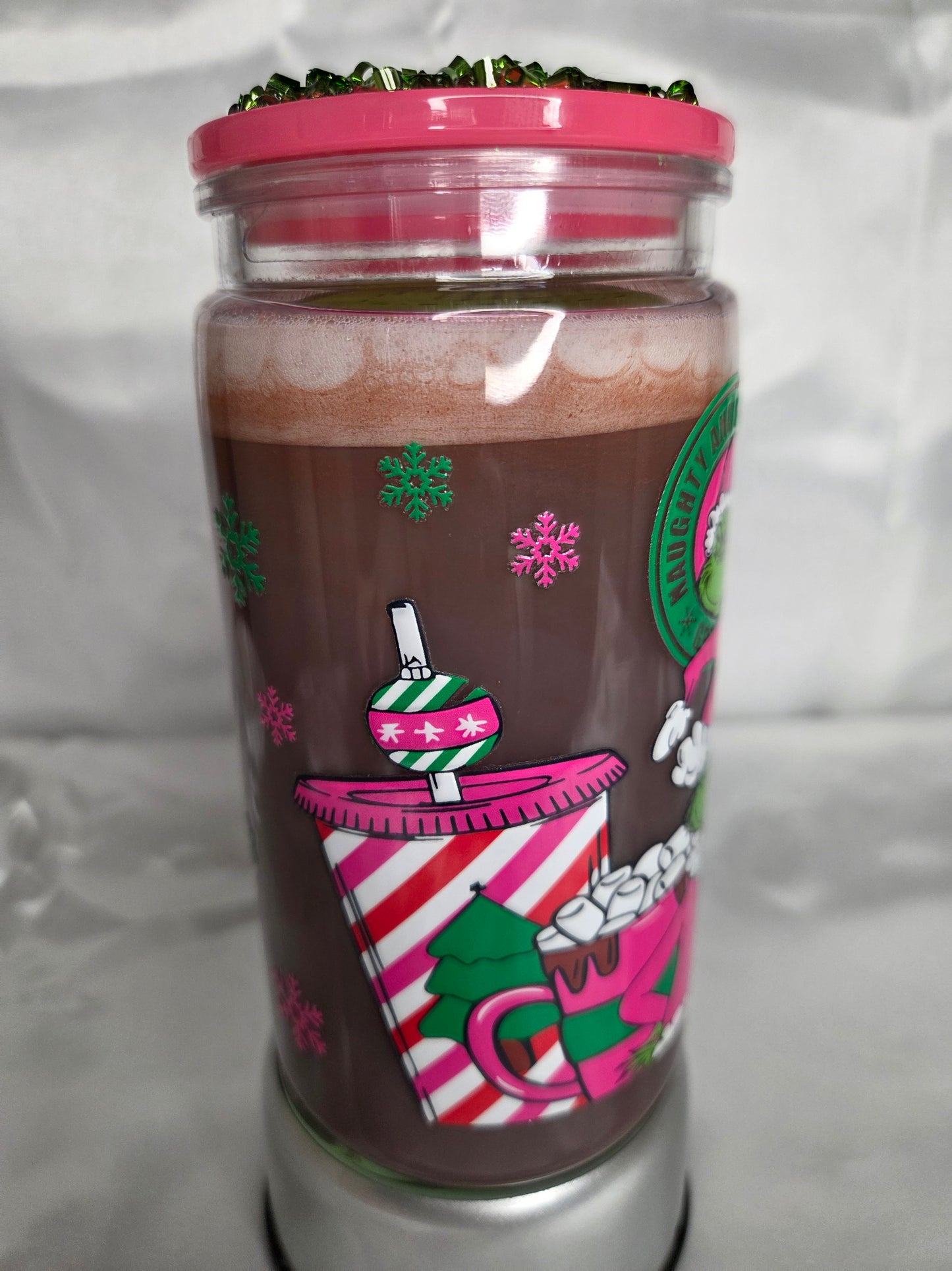 Pre-made Snowglobe acrylic Tumbler - Grinchmas Coffee
