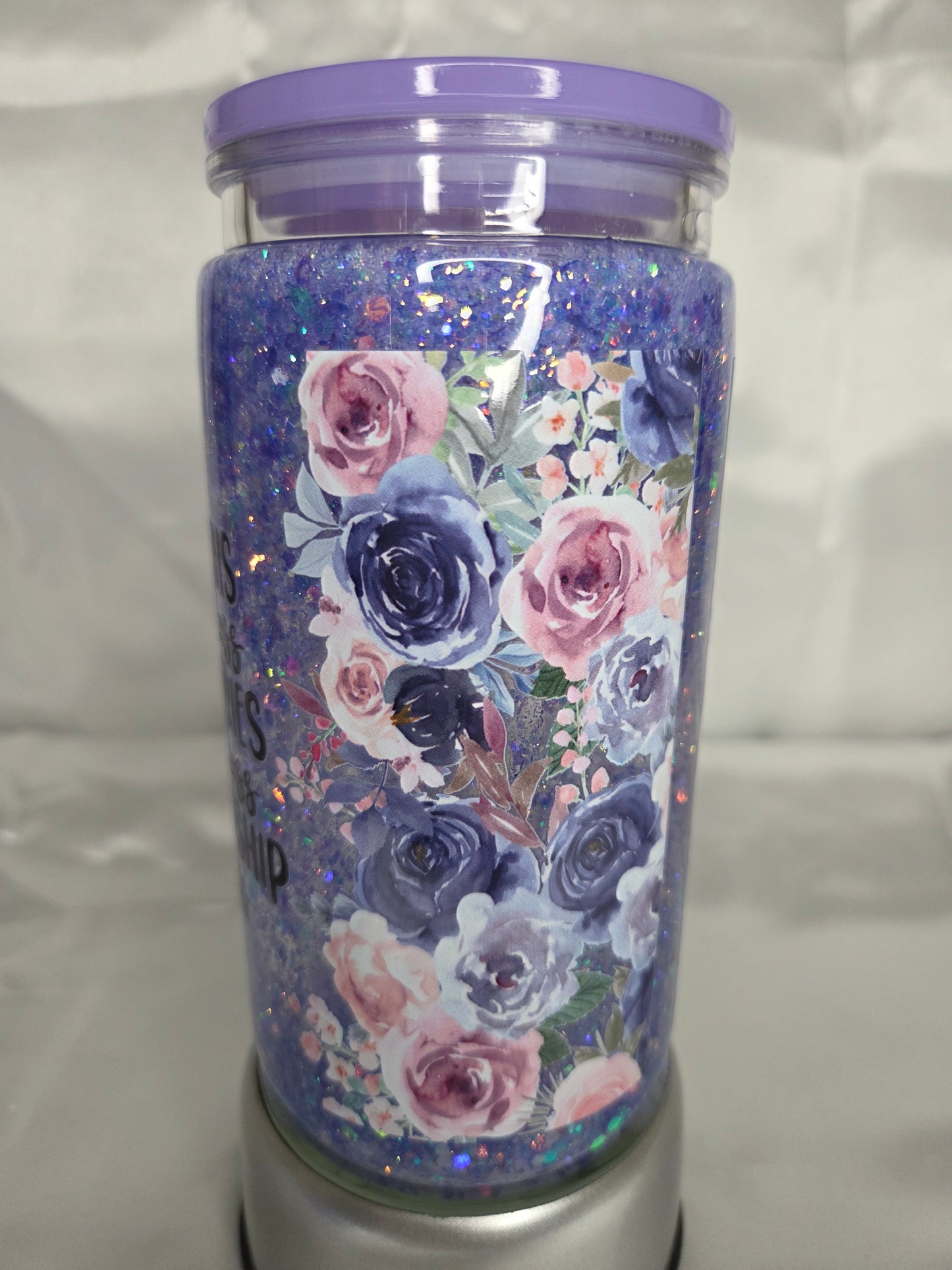 Pre-made Snowglobe acrylic Tumbler - Friendship