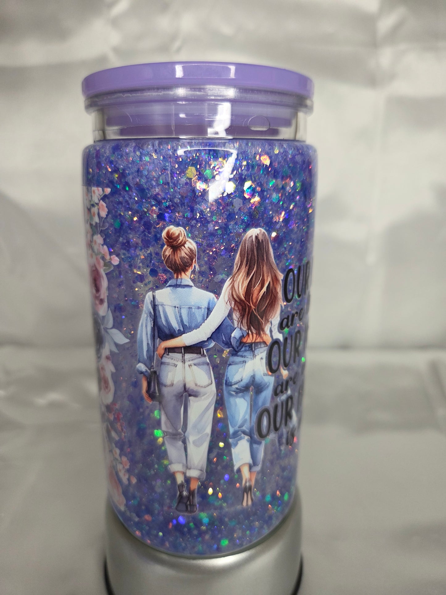Pre-made Snowglobe acrylic Tumbler - Friendship