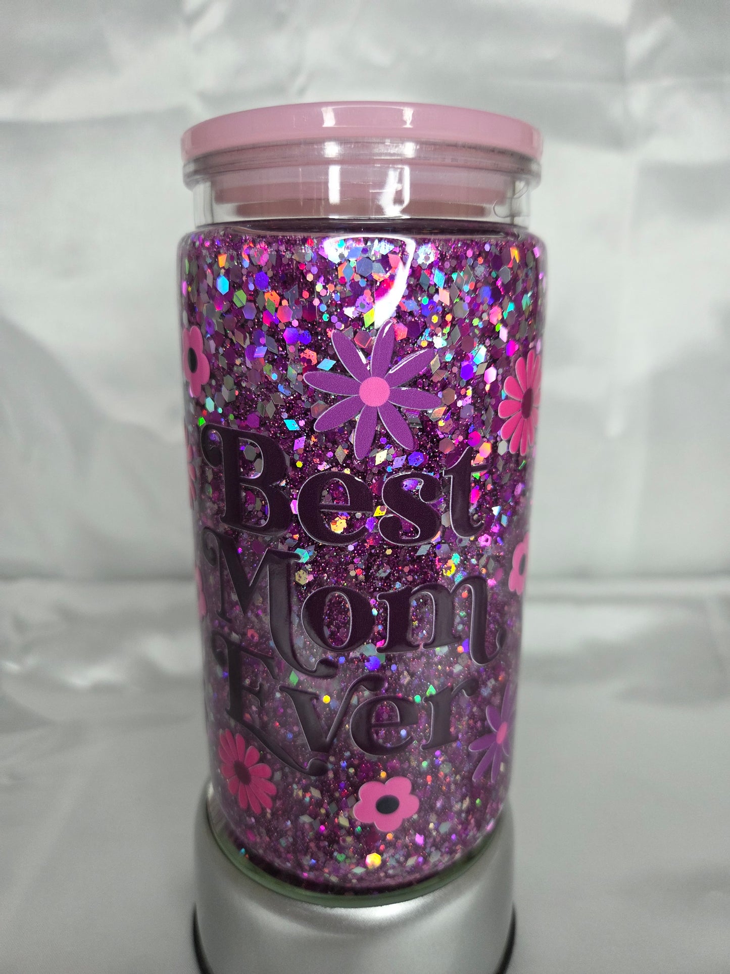 Pre-made Snowglobe acrylic Tumbler - BEST MOM EVER
