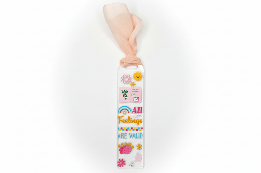Bookmark acrylic with ribbon - All feelings are Valid