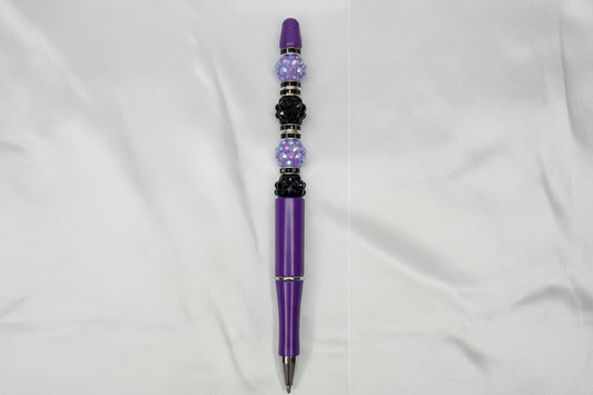Beaded pen - Black n Purple Blitz