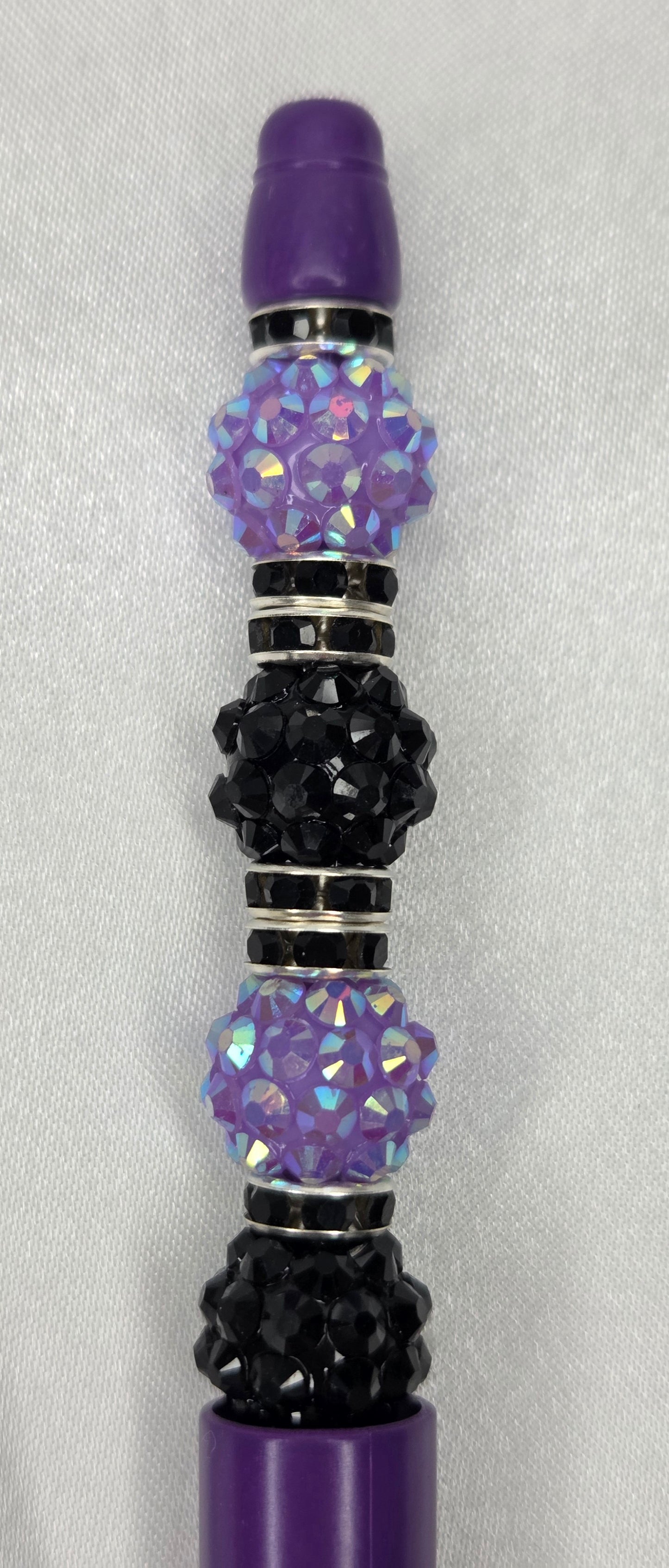 Beaded pen - Black n Purple Blitz