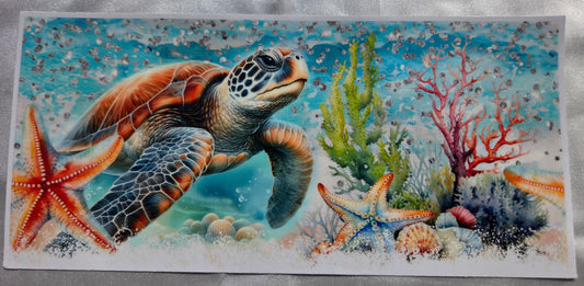 D Beach - UV DTF 9.5 -Sea Turtle & Coral #24