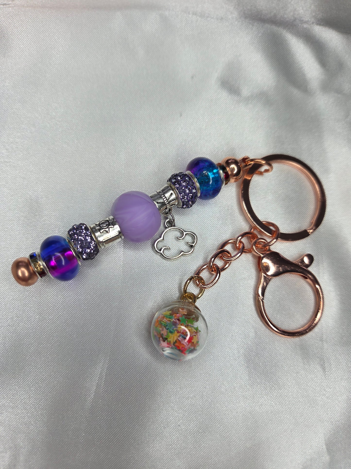 Beaded Jewel Keychain - Sun, Cloud and Stars