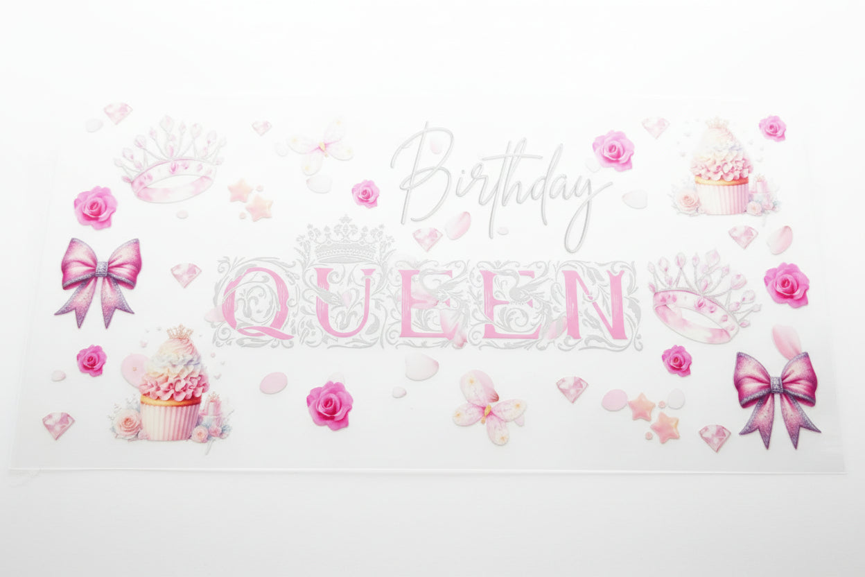 D MISC - UV DTF 9.5 - Pink Birthday Queen