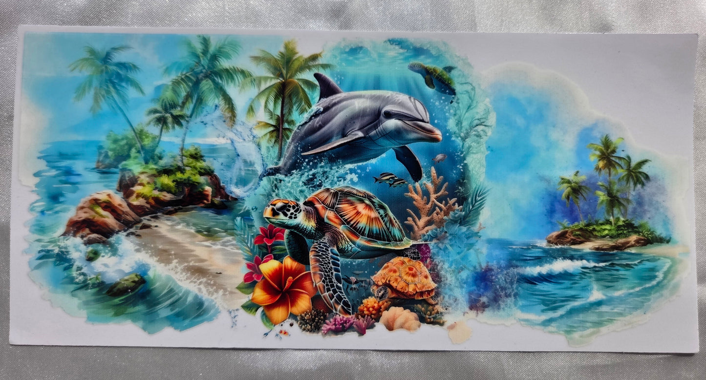 D Beach - UV DTF 9.5 - Dolphin & Turtle #21