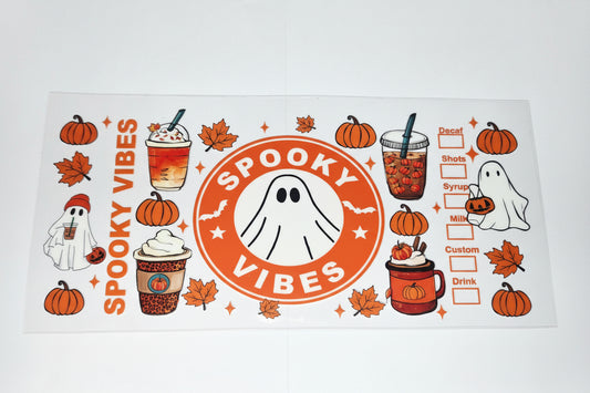 D Halloween - UV DTF 9.5 - Ghost Orange Spooky Vibes