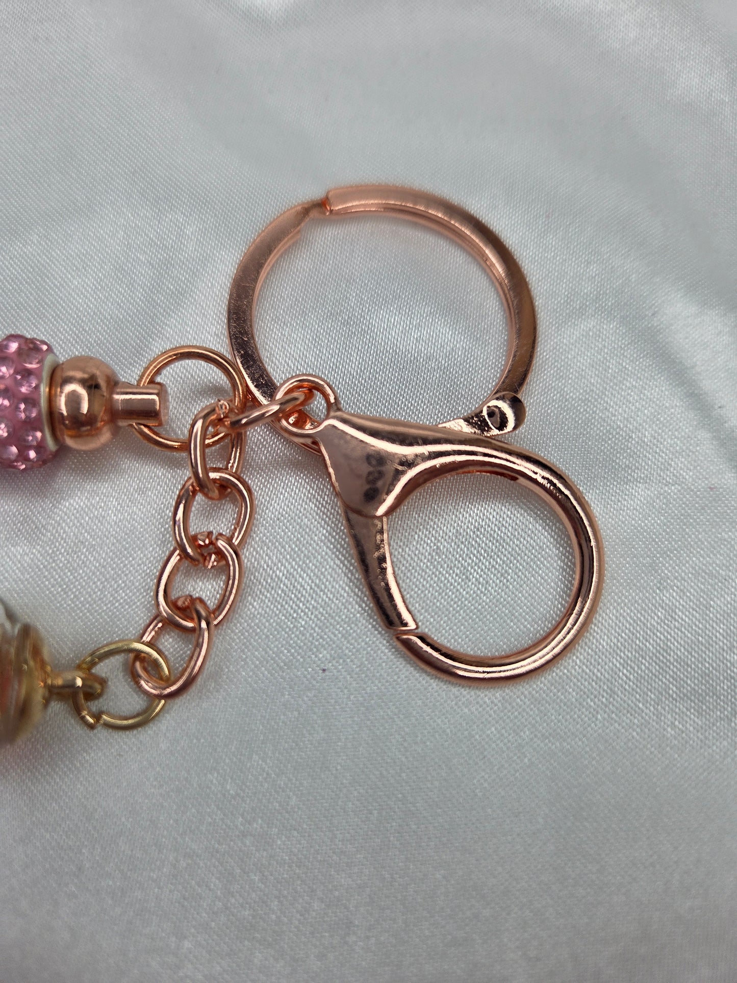 Beaded Jewel Keychain - Pink Lemonade