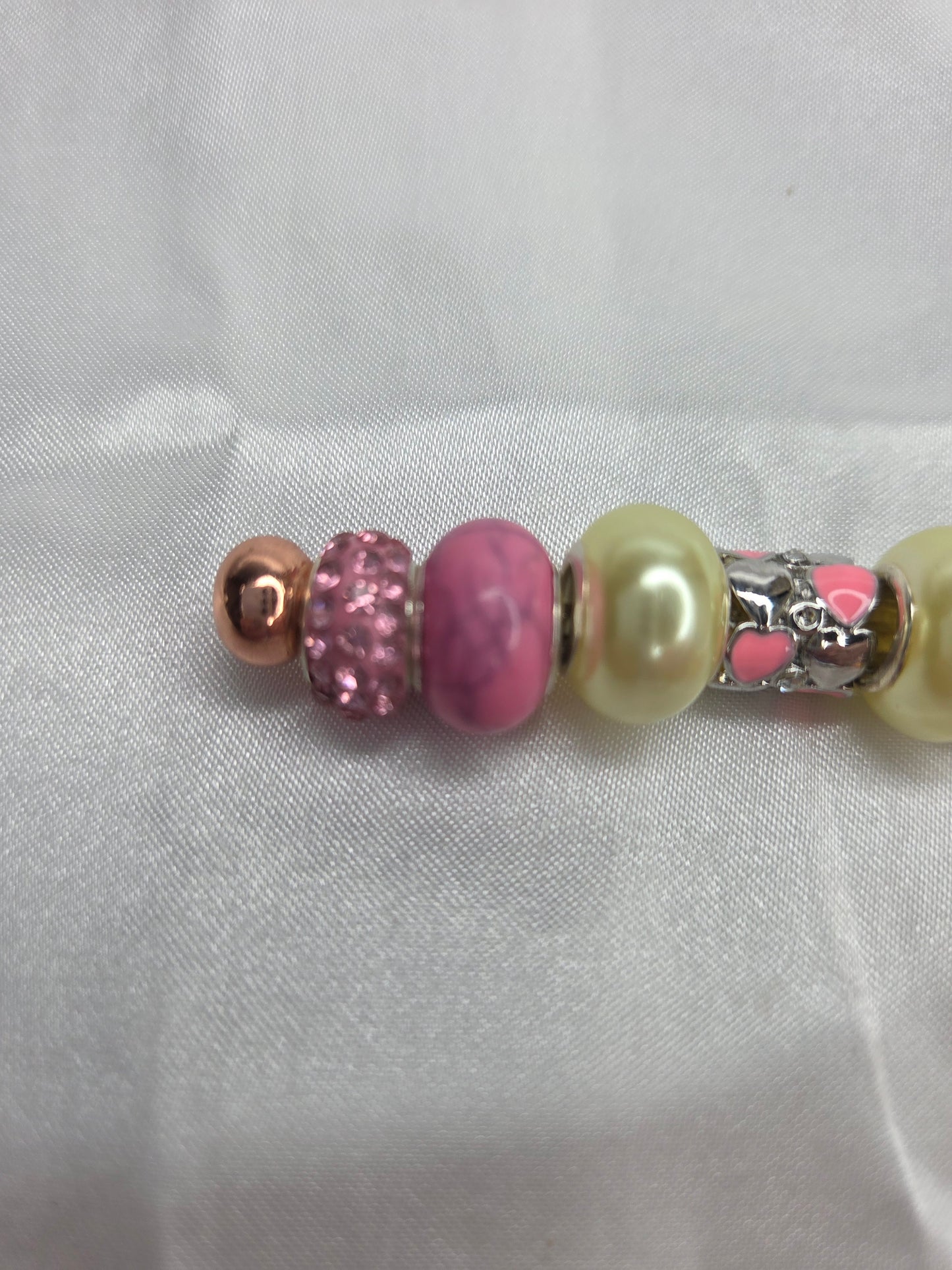 Beaded Jewel Keychain - Pink Lemonade