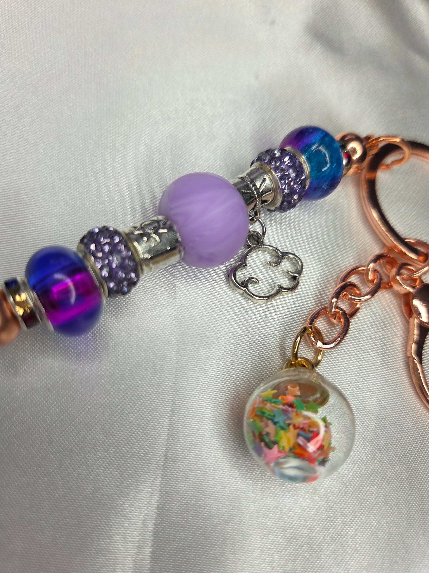 Beaded Jewel Keychain - Sun, Cloud and Stars