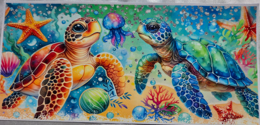 D Beach - UV DTF 9.5 - 2 Sea Turtles & Jellyfish #25