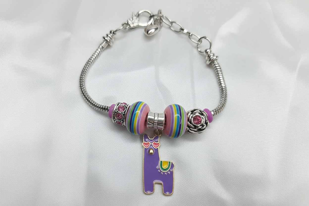 Bracelet - Kids 8" Purple Llama